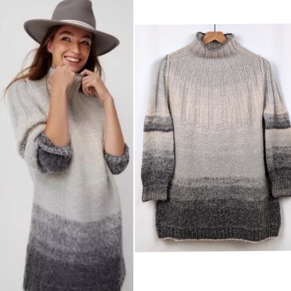 ANTHRO ✨ ombre sweater oversized cozy mock neck